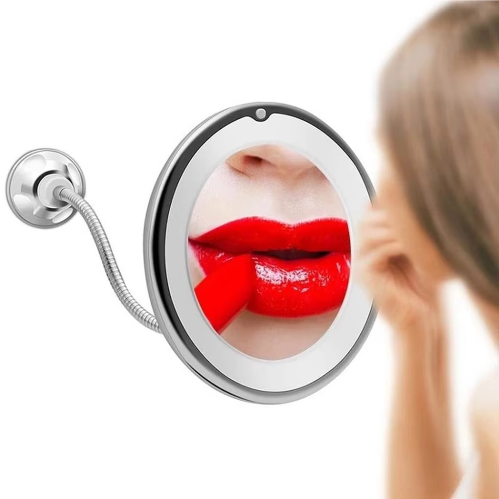 Portable Adjustable LED Vanity Mirror with 10X Zoom - Hehif