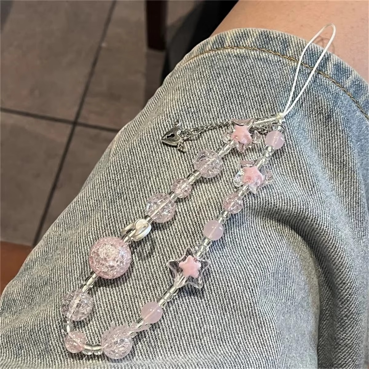 Pretty Pink Phone Charm with Bow Camera Accessory