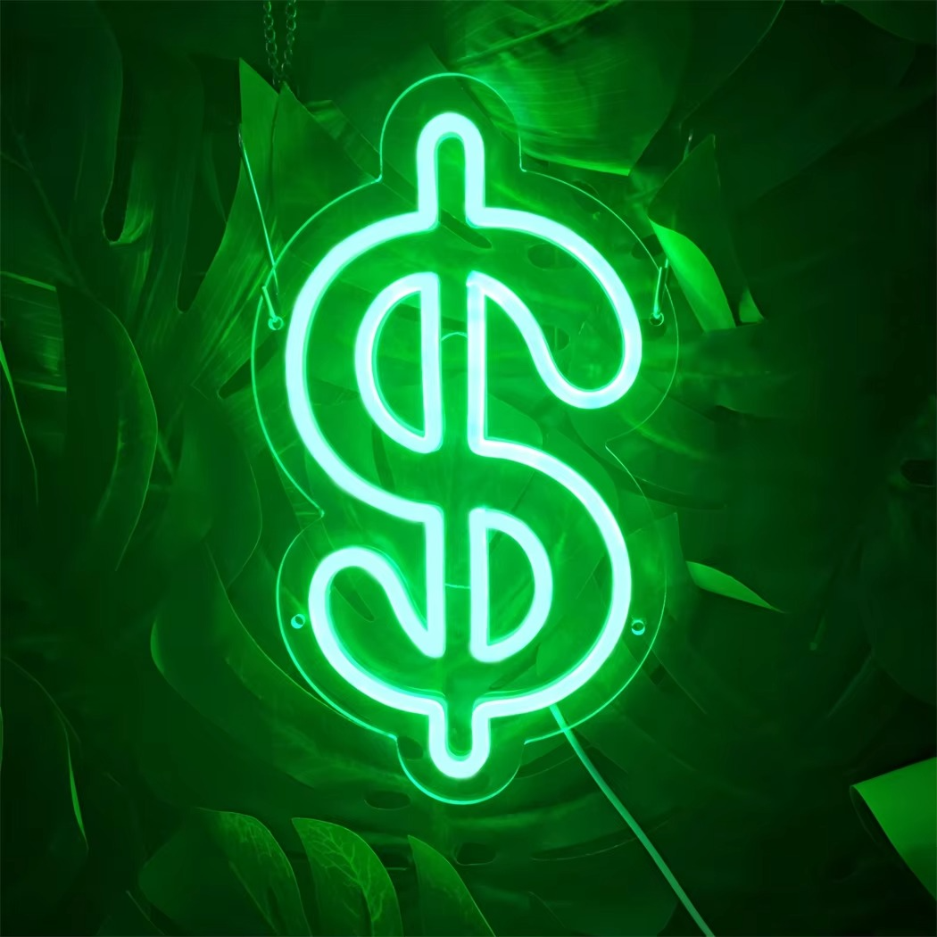 Colorful Cash LED Neon Sign Lamp
