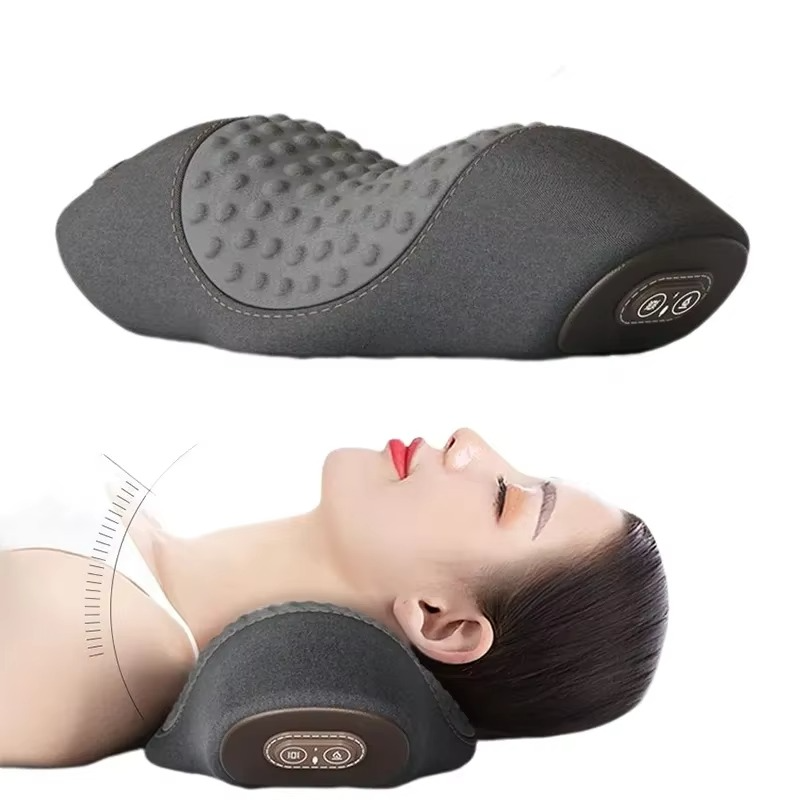 Warm Therapeutic Neck Massage Pillow with Heat and Vibration - Hehif