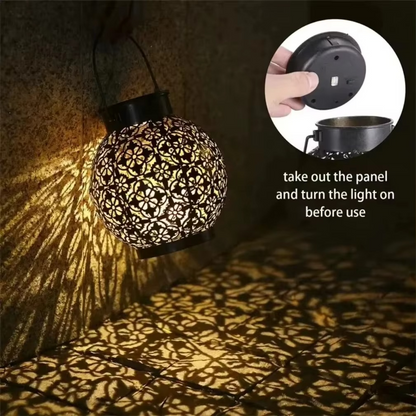 Rustic Solar Powered Garden Lantern for Yard Decor
