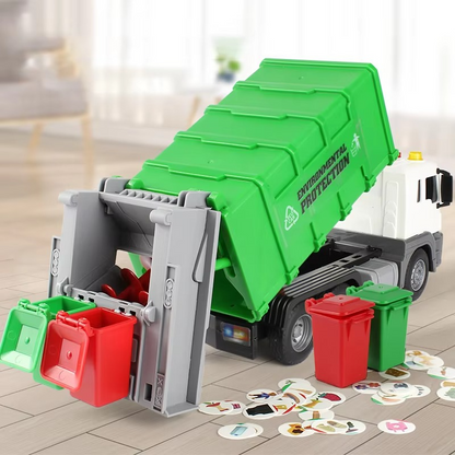 Fun City Trash Truck Toy with Flashing Lights