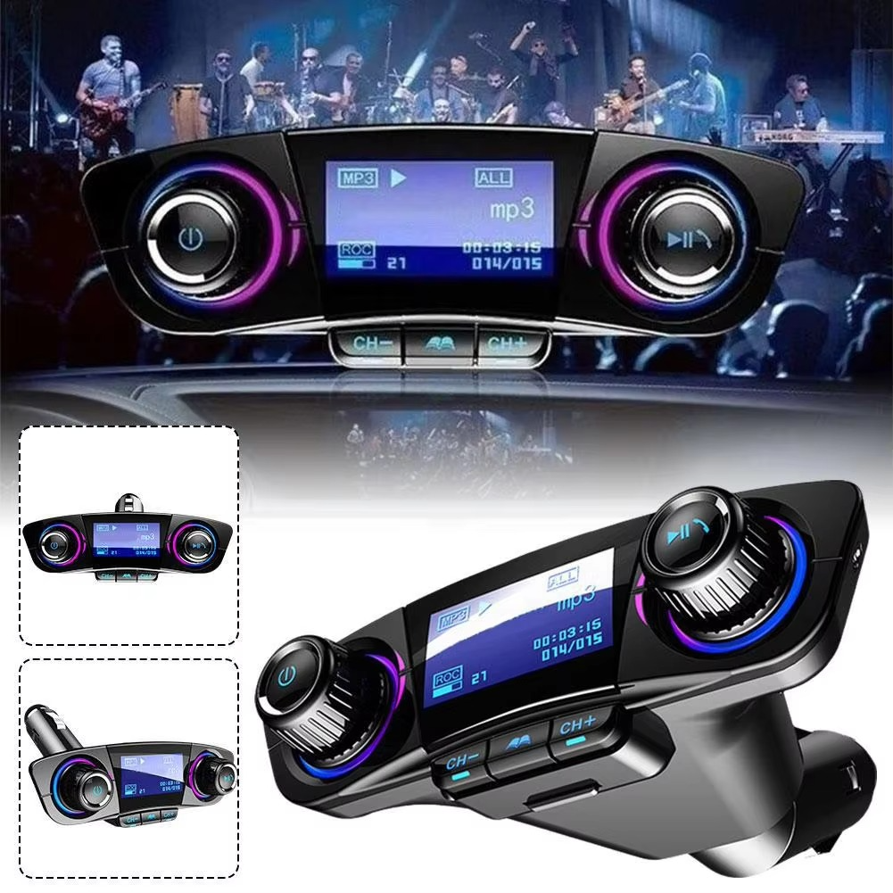 Wireless Car FM Adapter with Dual USB Charging and LED Screen