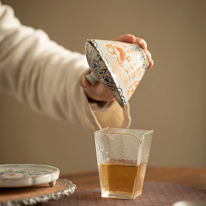 Delicate Chinese Ceramic Tea Set with Lid