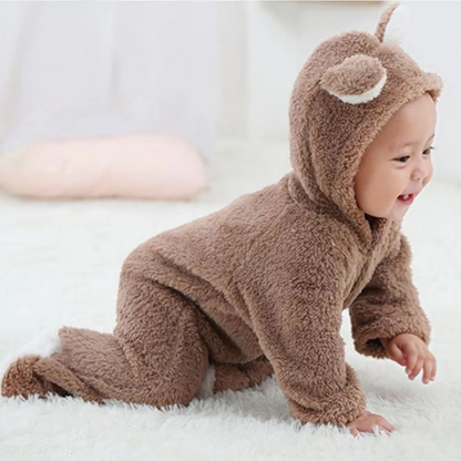 Soft Plush Baby Winter Onesie Animal Design