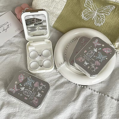 Compact Travel Contact Lens Case, 2 Pack Mini Storage Container