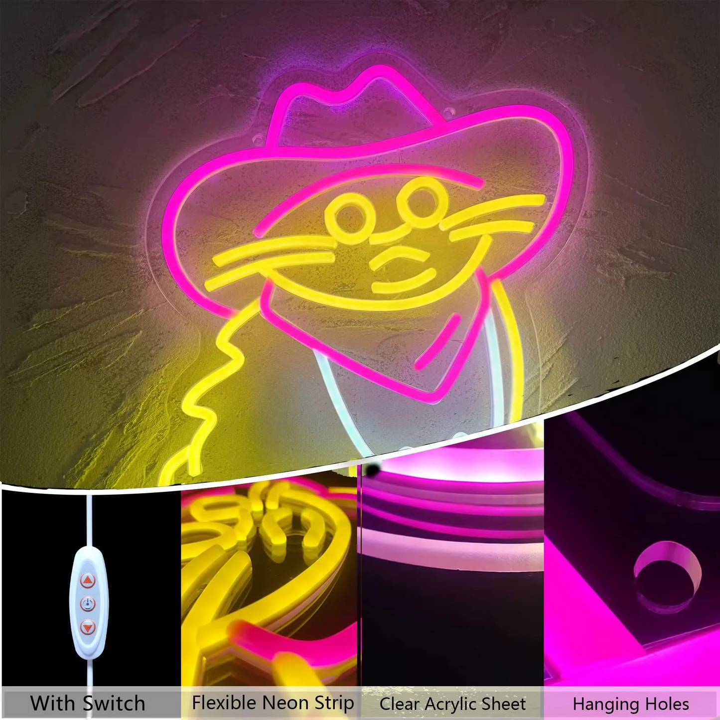 Colorful Cat Neon Desk Lamp