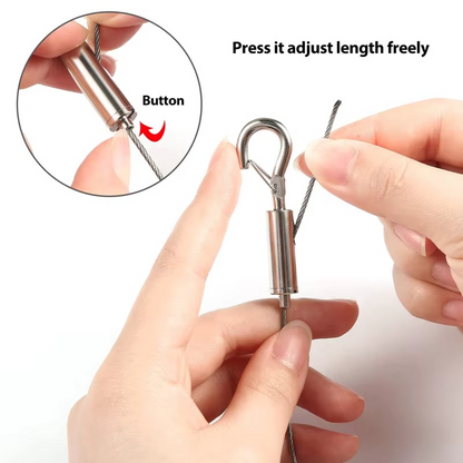 Easy Install Hanging Kit with Steel Cable and Hook