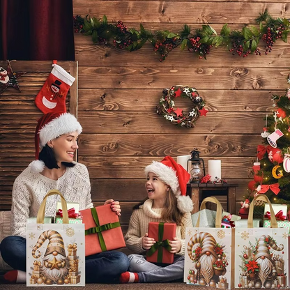 Holiday Reusable Santa Gift Bags with Handles
