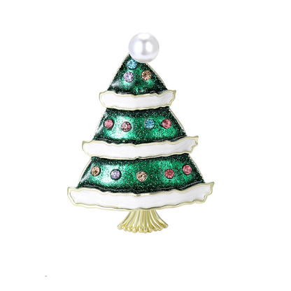 Sparkly Holiday Tree Pin Brooch for Men and Women