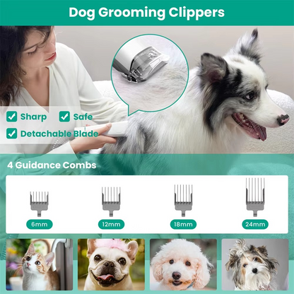 Quiet Pet Grooming Kit with Shedding Tools and Vacuum