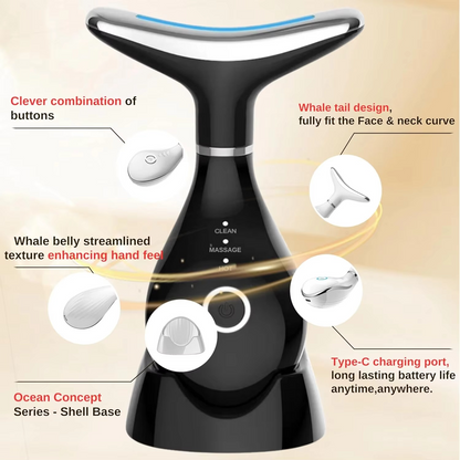 Rejuvenating 3 in 1 LED Face Massager with Red Light