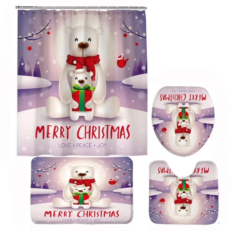 Festive Holiday Bath Set with Christmas Decor