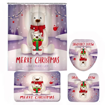 Festive Holiday Bath Set with Christmas Decor