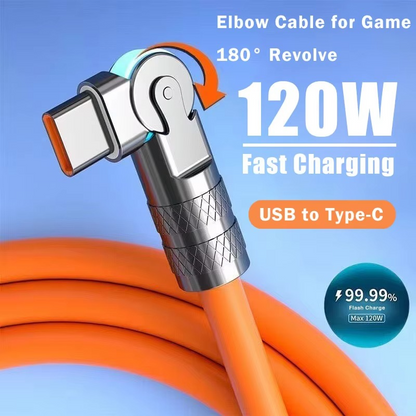 Strong 180° Rotating USB-C Quick Charge Cable