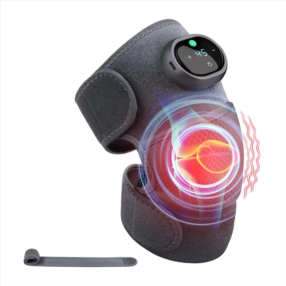 Compact Knee Warmer 3 in 1 Vibration Heat Therapy Massager - Hehif