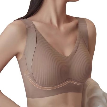 Comfortable V-Neck Lift Bra with Adjustable Broad Straps