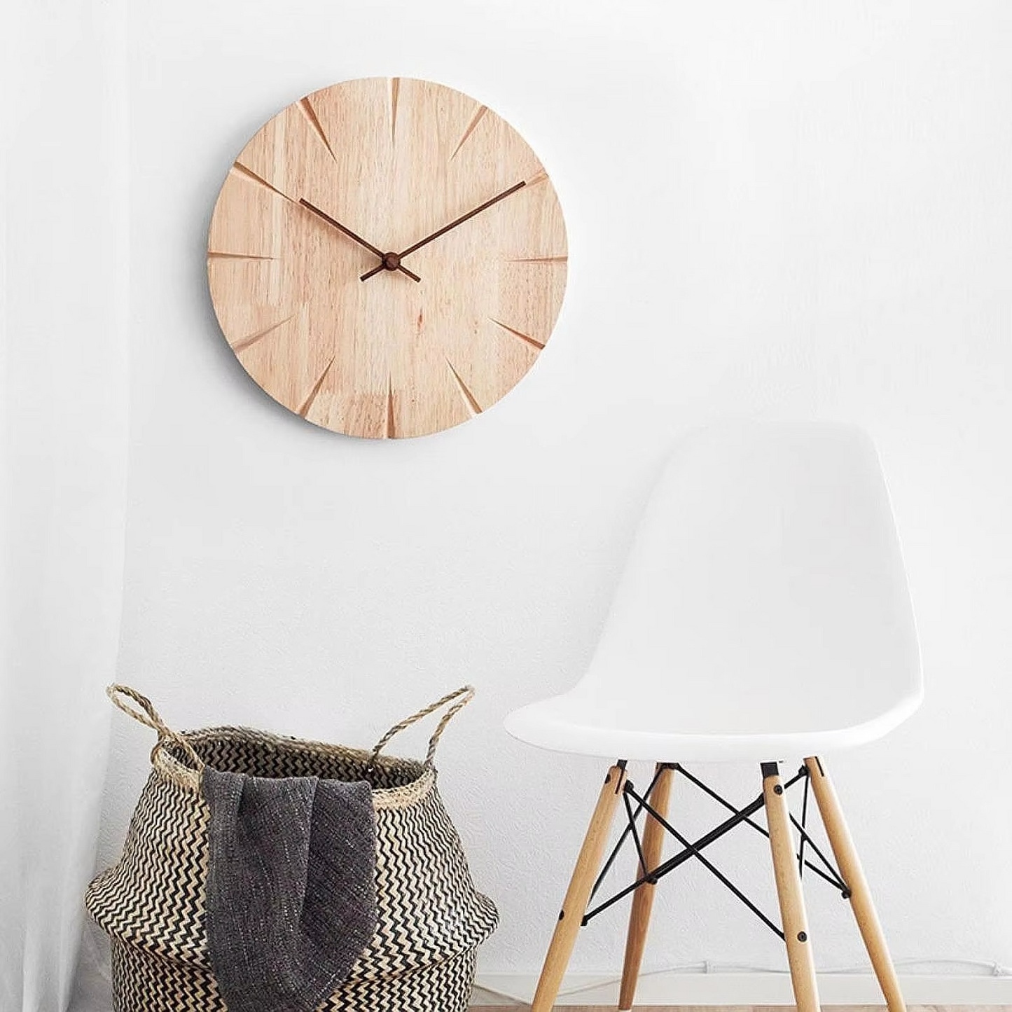 Quiet Wooden Large Wall Clock for Home and Office