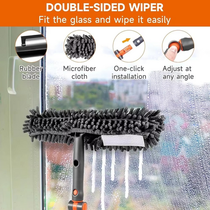Adjustable Window Cleaner with Extendable Handle Kit