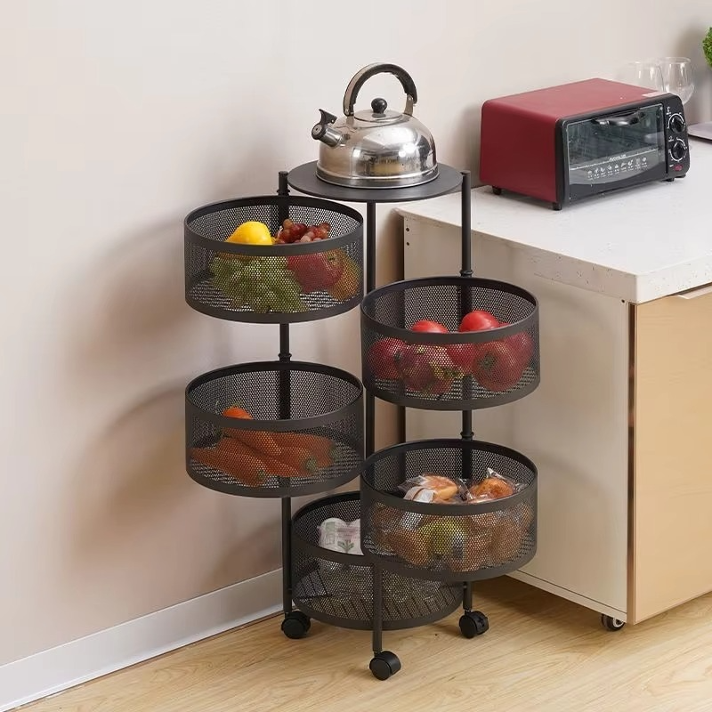 Adjustable 3-Tier Circular Kitchen Storage Organizer