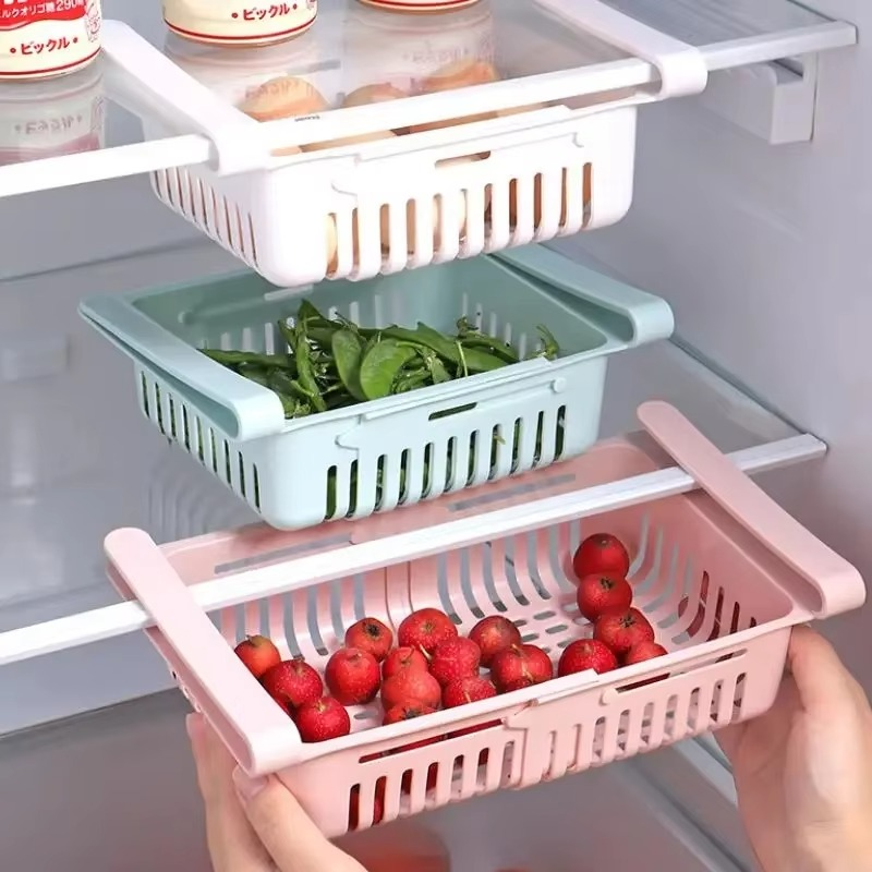 Space Saving Fridge Storage Shelf for Organized Kitchen