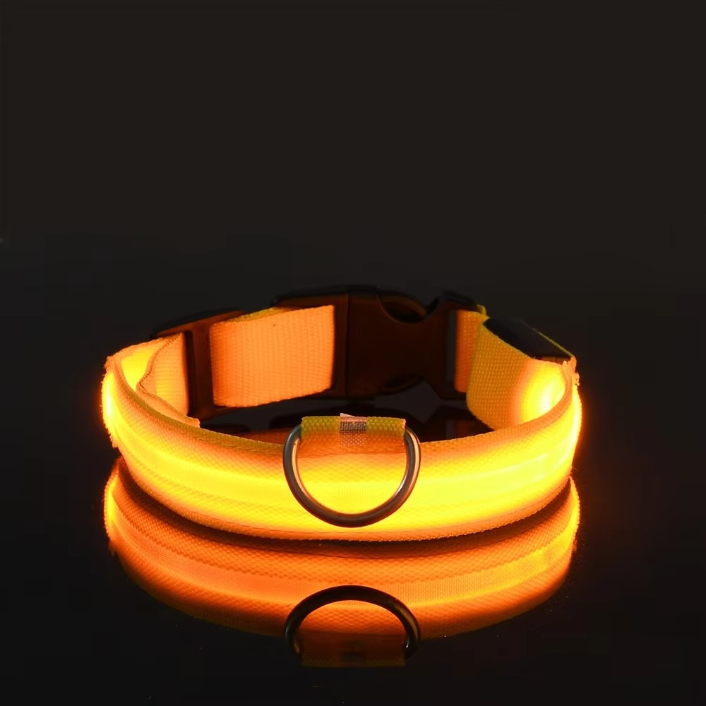 Bright Night Dog Leash with Reflective Safety Strip