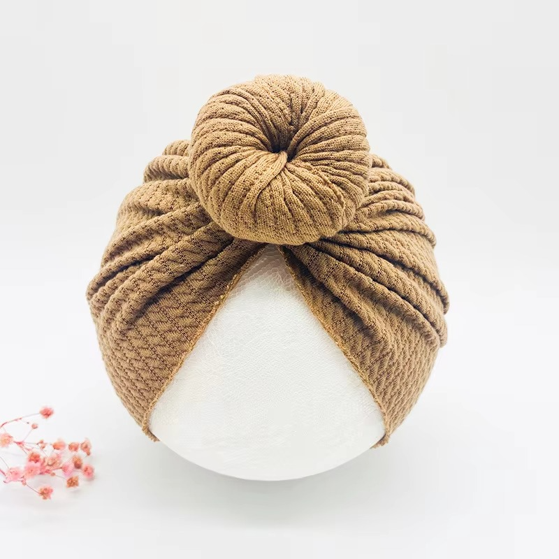 Soft Cable Baby Hat with Floral Headband