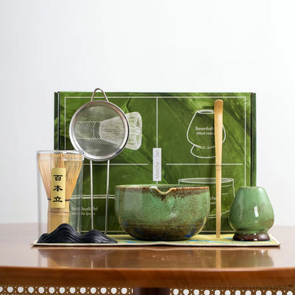 Natural Bamboo Matcha Mixer with Small Ceramic Cup