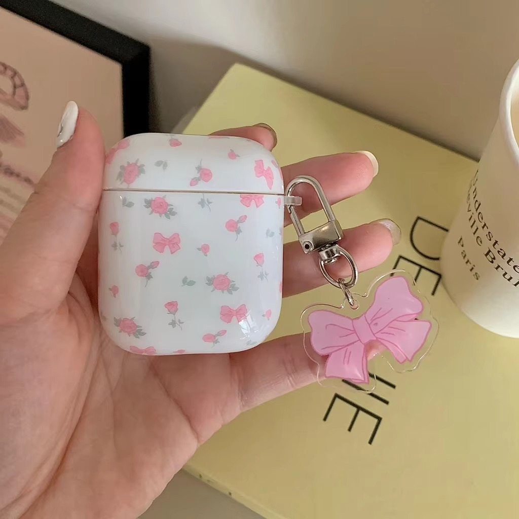 Cute Floral Bow AirPods Phone Case Cover - Hehif