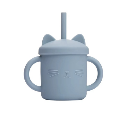 Cute Baby Silicone Sippy Cup with Easy Grip Handles