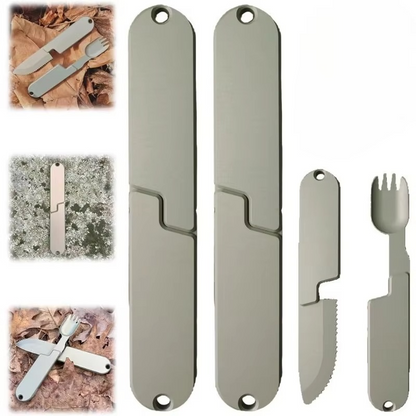 Portable Travel Cutlery Kit with Knife and Fork