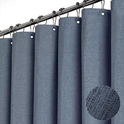 Premium Water Resistant Bathroom Curtain with Metal Rings