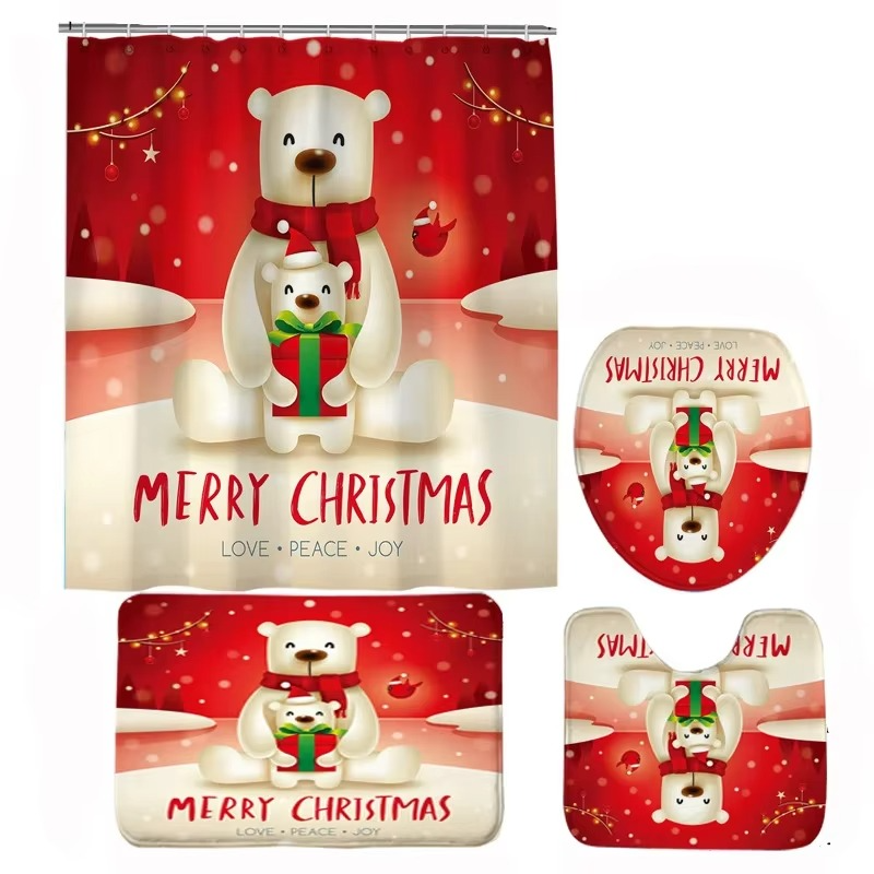 Festive Holiday Bath Set with Christmas Decor