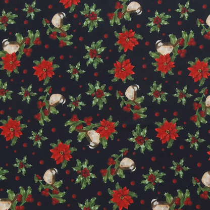 Festive Winter Bird Printed Quilting Fabric