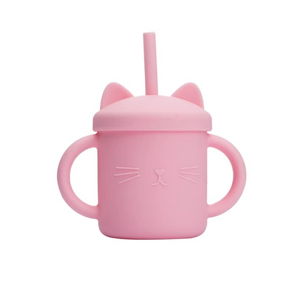 Cute Baby Silicone Sippy Cup with Easy Grip Handles