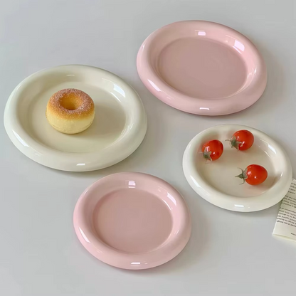 Delicate White Porcelain Dessert Plate