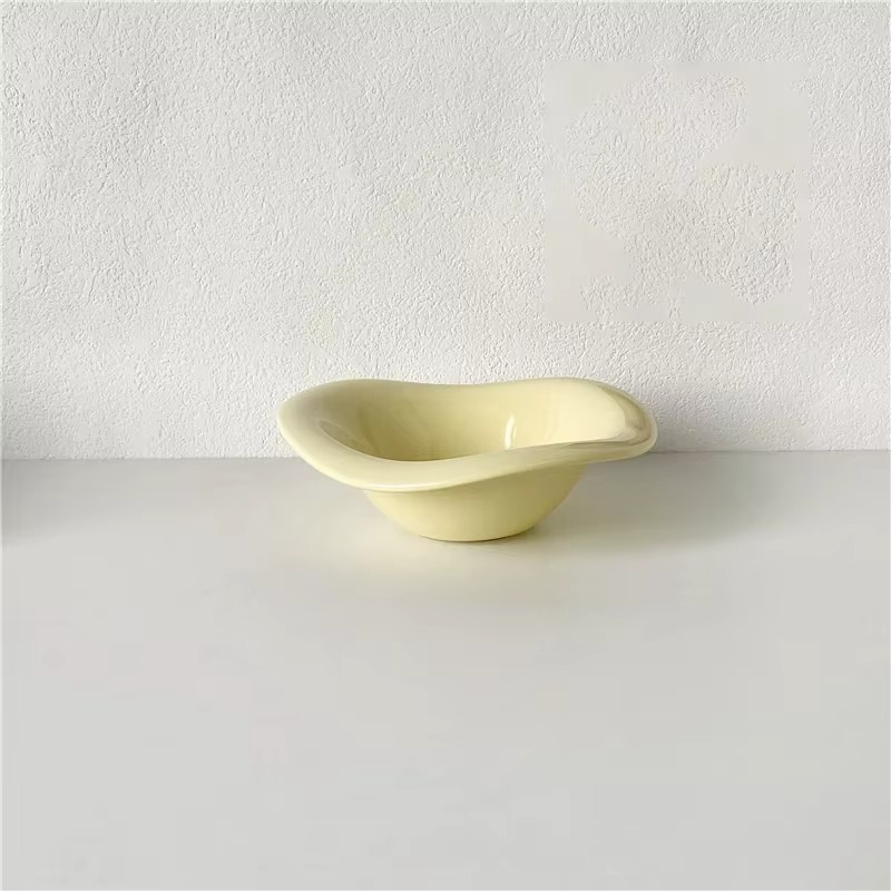 White Porcelain Dessert Bowl, Asian Style Saucer Dish