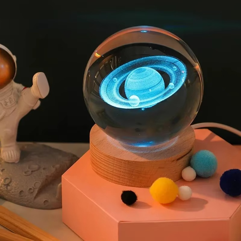 Colorful Globe Nightlight with Stars and Moon Design