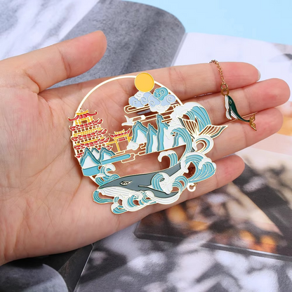 Decorative Tassel Bookmark with Elegant Fan Pattern