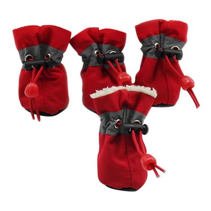Grip Sole Dog Snow Booties 4-Pack Outdoor Pet Shoes