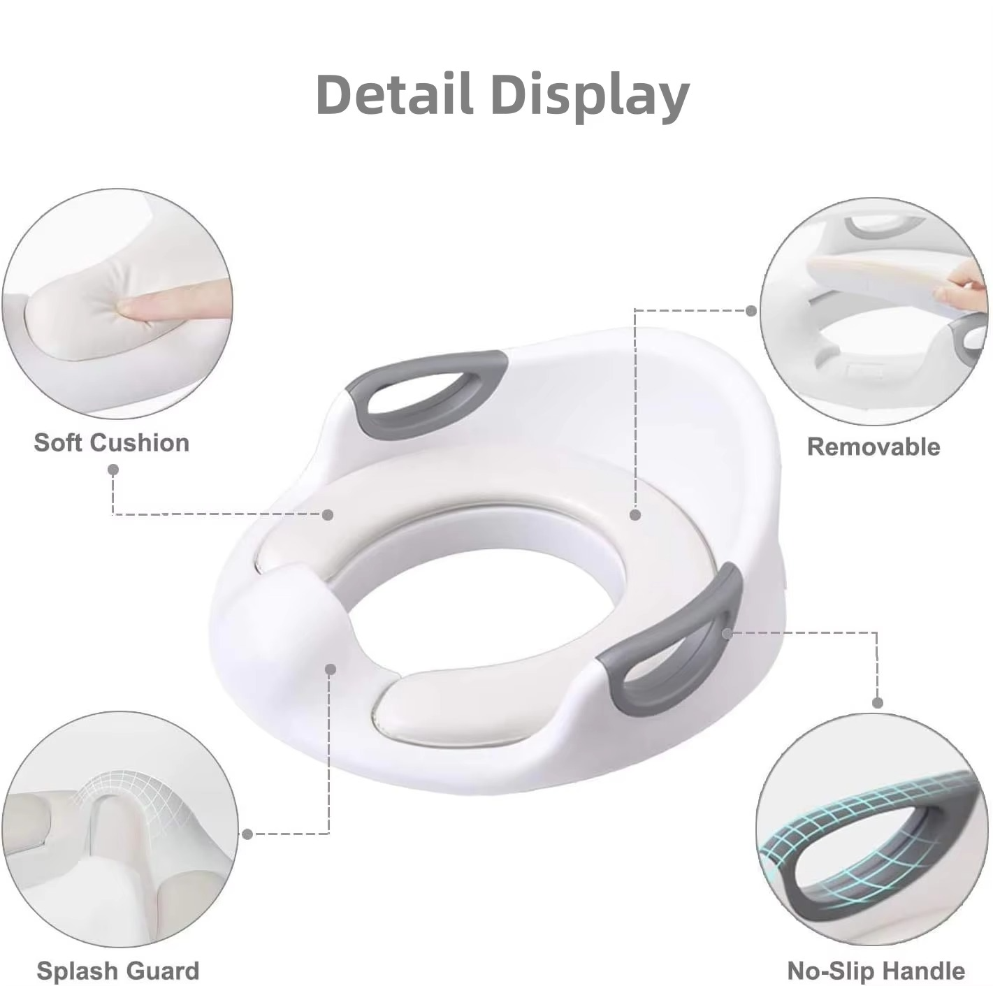Safe and Soft Potty Training Seat with Grip Handles