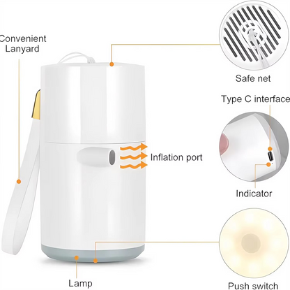 Compact Travel Air Pump with LED Light for Camping