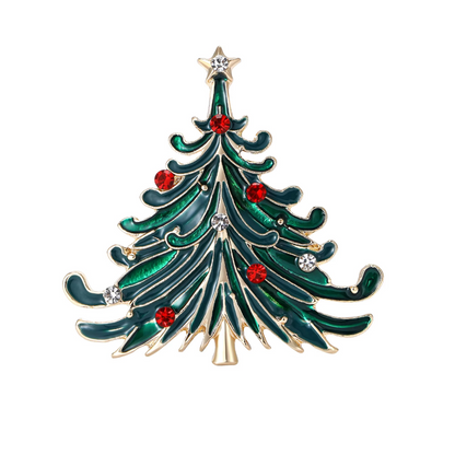 Sparkly Holiday Tree Pin Brooch for Men and Women