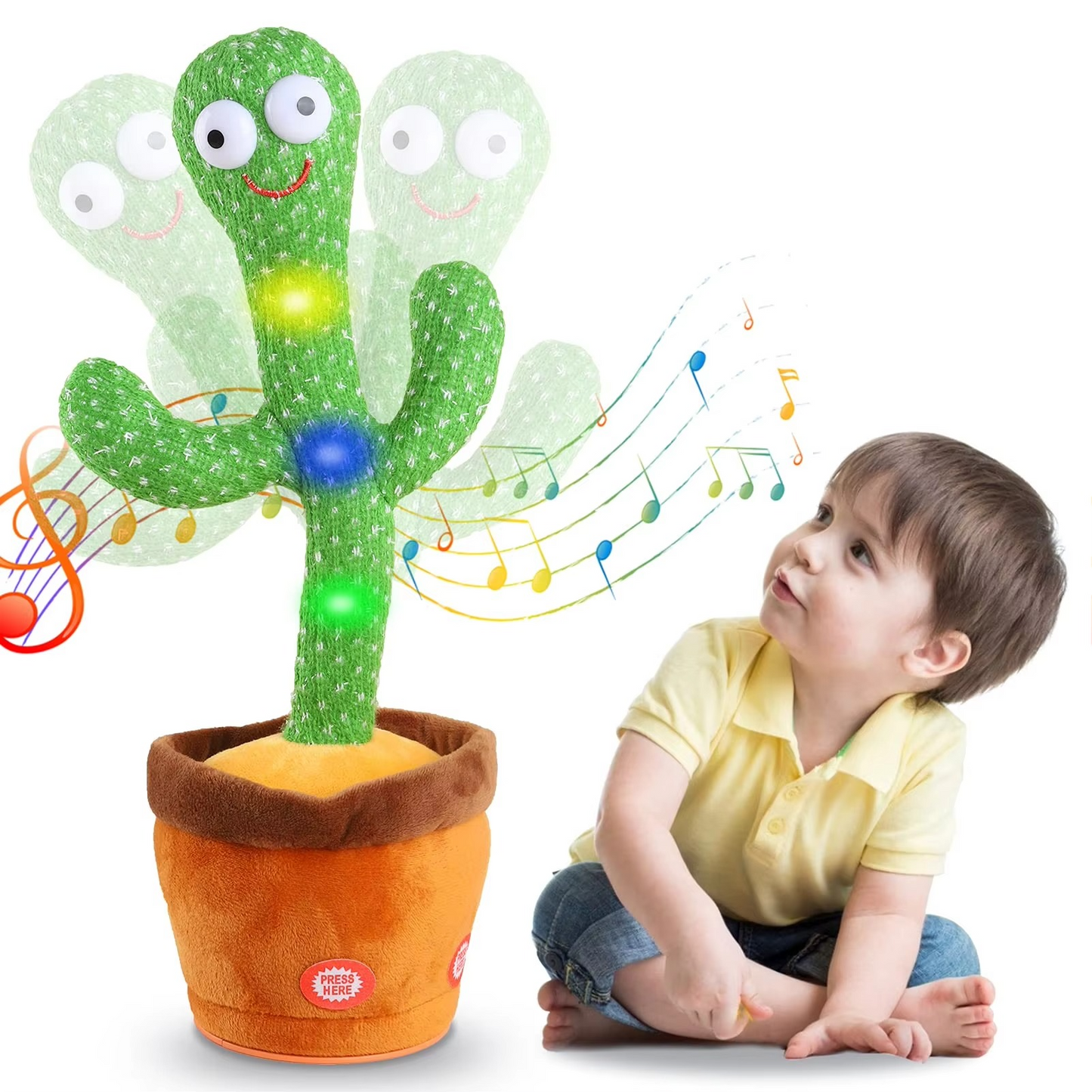 Fun Musical Cactus Soft Toy with 120 Fun Songs - Hehif