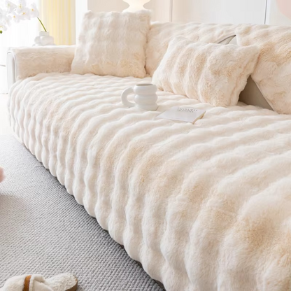 Soft Faux Fur Sofa Cover - Non Slip Couch Protector