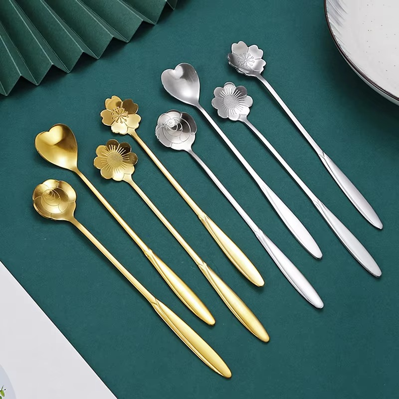 4 Piece Silverware Spoon Set Stainless Steel Flatware