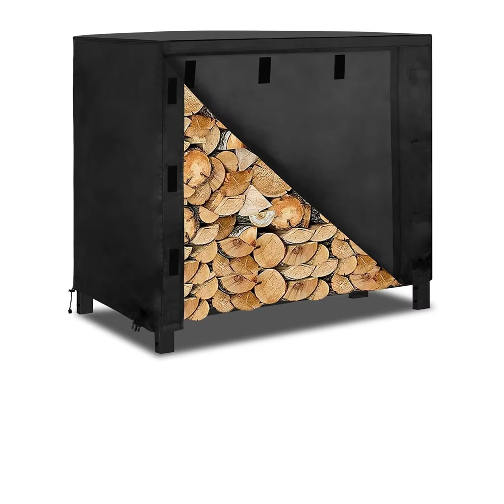 Durable Patio Firewood Cover 4FT Heavy Duty Waterproof Storage - Hehif