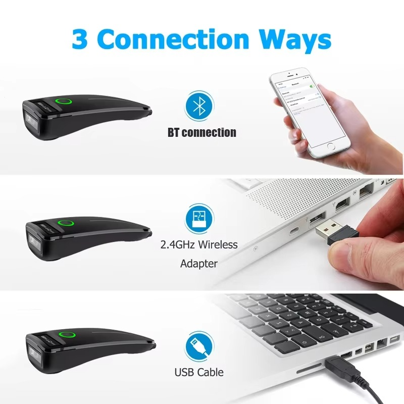 Compact Wireless Barcode Reader With LCD Screen