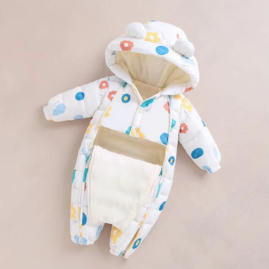 Soft Plush Hooded Jumpsuit for Baby and Toddler