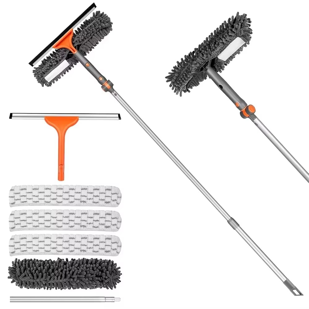 Adjustable Window Cleaner with Extendable Handle Kit - Hehif